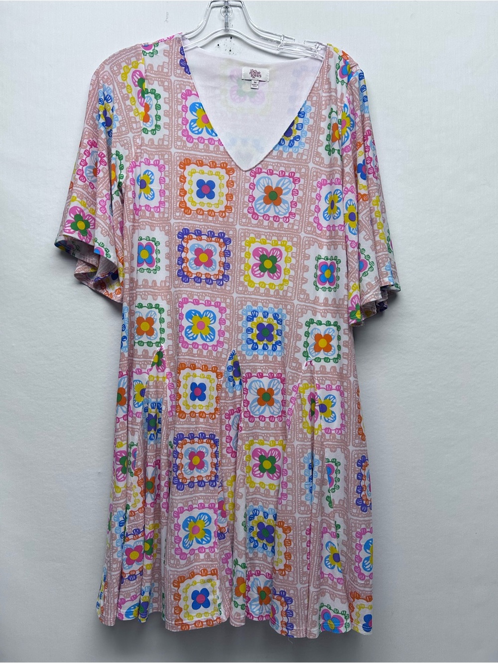 Floral Square-Print V-Neck Tunic Top or dress